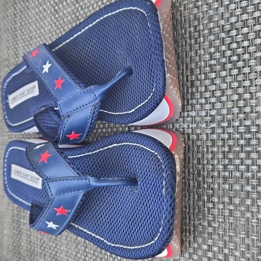 Vintage Y2K Lower East Side Sandals -America colors Sz 9 - Picture 3 of 8